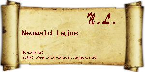Neuwald Lajos névjegykártya